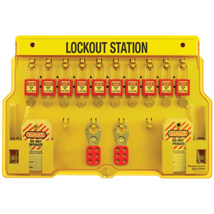 Master Lock® Safety Series Lockout Tagout Station with 10 Locks