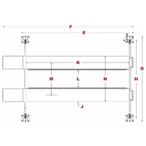 HDS-18E / 18,000lb Capacity 4 Post Lift Regular Length