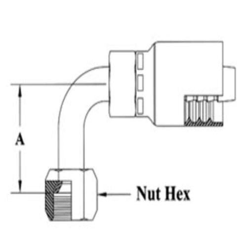1-1/4 H 1-5/8X12 JIC/SAE DUAL 90 FE SWVL
