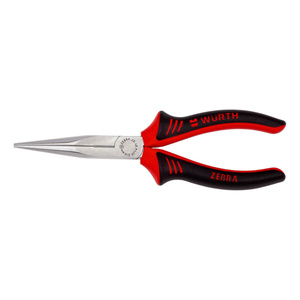 ZEBRA Needle Nose Pliers - 160mm Length, Straight Jaw Shape, 50mm Nose Length
