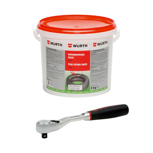 Tire Mounting Paste and ZEBRA 1/2 Inch Reversing Ratchet Package