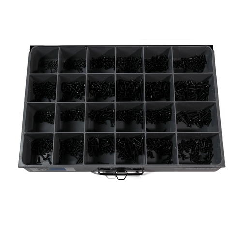 Black Self Tapping Screws Assortment 1200 Pcs