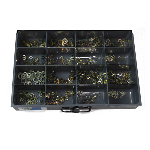 Yellow Flat and Lock Washer Assortment 750 Pcs