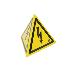 Dangerous Electrical Voltage Sigh With Magnetic Base - 6 Inches x 6-2/3Inches x 6 Inches