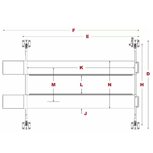 HDS -40X / 40,000lbs Capacity 4 Post Lift Extended Length