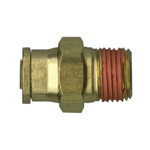 Brass Push-To-Connect - DOT Air Brake - Nylon Tubing Male Connector - 1/4 Inch Tube x 1/4 Inch Male Pipe Thread (MPT)