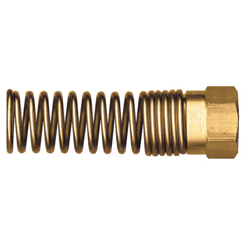 Brass DOT Air Brake - Nut with Spring Hose Guard - 1/2 Inch Hose Inner Diameter (HID)