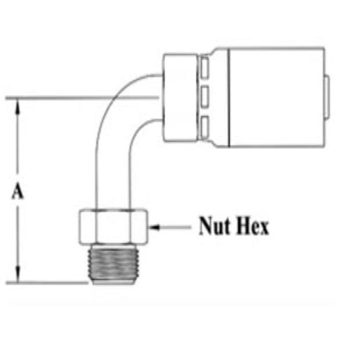 1/2 HOSE 3/4X18 M INVERT FLARE 90