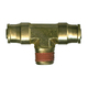 Brass Push-To-Connect - DOT Air Brake - Nylon Tubing Tee Ends - Swivel - 1/4 In Tube x 1/4 In Center Male Pipe Thread (MPT)