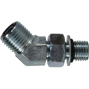 1-3/16-12X1-1/16-12 (3/4 OD X 3/4 OD) O Ring Face Seal to O Ring Elbow 45