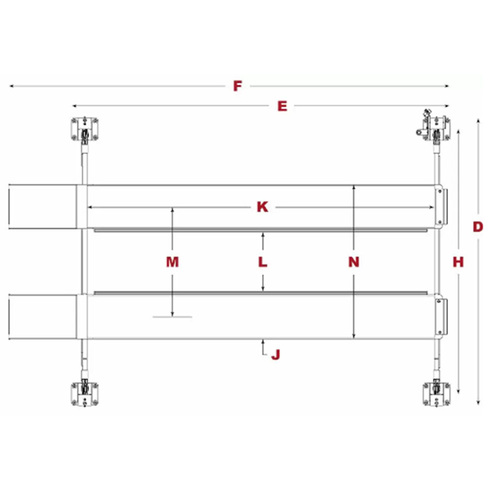 HDS-14 / 14,000lb Capacity 4 Post Lift Regular Length
