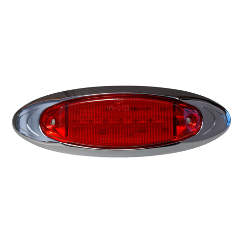 Red Clearance Marker Chrome Bezel 6 LEDS 6 5/8