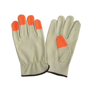 NSI Hi-Vis Orange Fingertip Grain Leather Driver's Gloves, 2XLarge