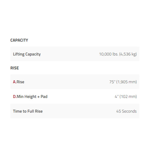 10APX-181 10.000lbs Capacity 2 Post Lift ClearFloor Adjustable ...