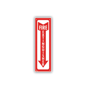 Glow-In-The-Dark Safety Sign, Fire Extinguisher, 4 x 13, Red