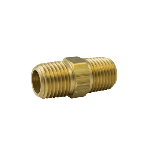 Brass Pipe - Fittings Hex Nipple Male Pipe Thread (MPT) - 3/4 Inch Pipe