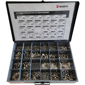 A4 Stainless Steel Hex Head Cap Screw Assortment - 825 Pieces