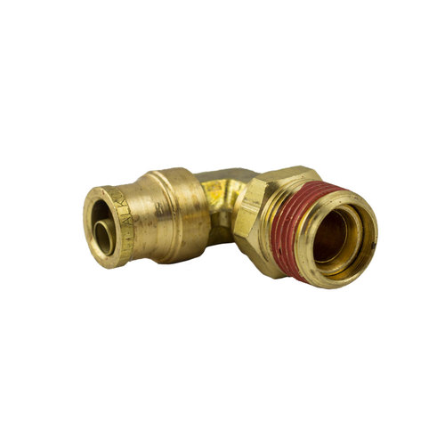 Brass Push-To-Connect - DOT Air Brake - Nylon Tubing 90-Degree Swivel - 3/8 Inch Tube x 1/4 Inch Male Pipe Thread (MPT)