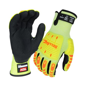 NSI HellBax TPU Nitrile Palm Coated Hi-Vis ANSI A6 Cut Resistant ImpactGloves, 2XLarge