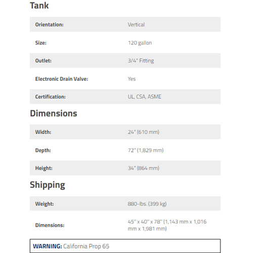 V-Max Elite Air Compressor / 10 HP / 120-Gallon Vertical Tank / 208-230V, 60 HZ 3-Phase
