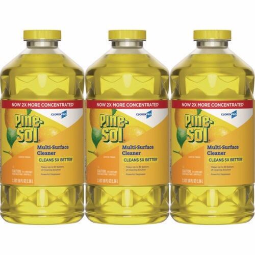 Pine-Sol Multi-Surface Cleaner Concentrated, Lemon Fresh Scent, 80oz Bottle, 3/Carton