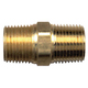 Brass Pipe - Fittings Hex Nipple Male Pipe Thread (MPT) - 3/8 x 1/8 Inch Pipe