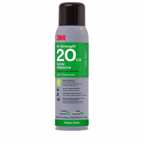 3M™ Heavy Duty Spray Adhesive 20, Clear, 16 fl oz Can- CA compliant