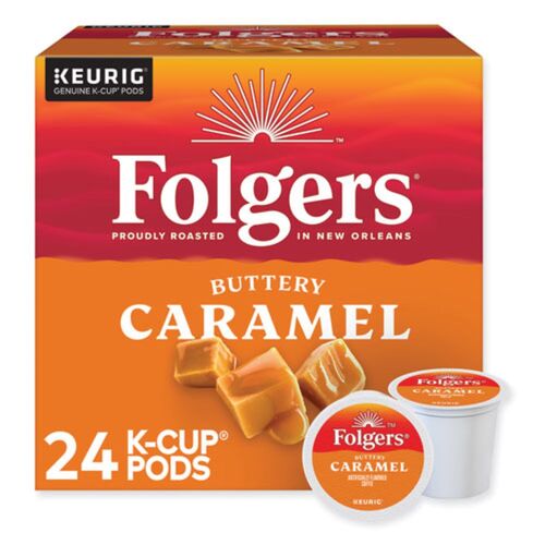 Folgers Buttery Caramel Coffee K-Cups, 24/Box