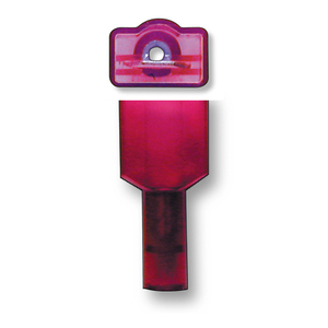 Red Male Spade Connector Fully-Insulated 1/4