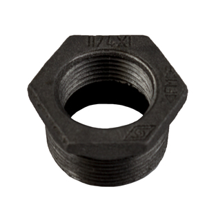 Black Iron Hex Bushing Malleable - 1-1/4 Inch x 1 Inch