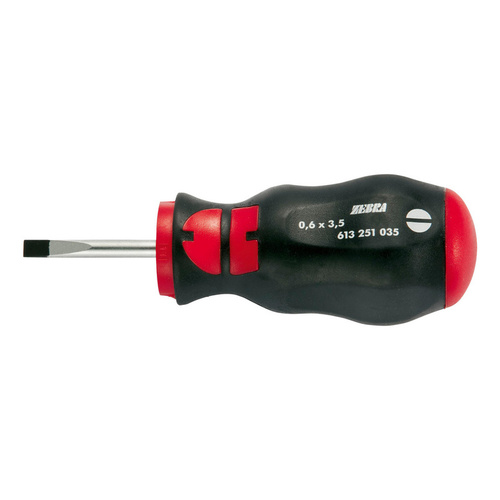 ZEBRA Slotted Screwdriver Round Blade, Short 1.2 x 8mm Slotted