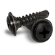 Phillips Oval Head SEMS Self-Drilling Screws with Washer Black 8X5/8