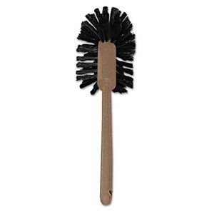 Commercial-Grade Toilet Bowl Brush, 17" Handle, Brown