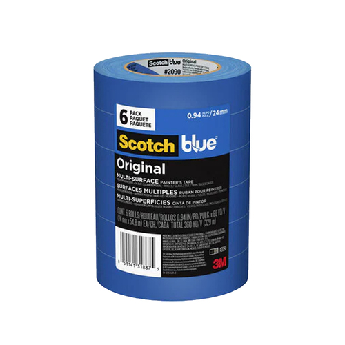 ScotchBlue Original Painter's Tape -2090 - Value Pack - 6 Rolls- .94 Inch (24 mm) x 60 Yards (55m)