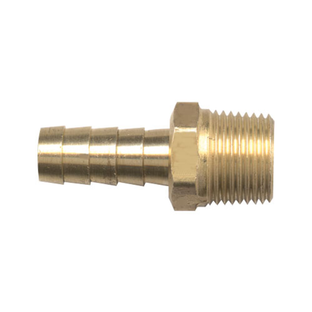 Brass Hose Barb 1/2 Inch Hose Inner Diameter (HID) x 1/4 Inch Male