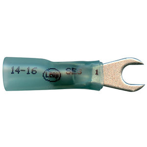 Supreme Solder/Seal #10 Stud Spade Connector - Blue - 16-14 AWG