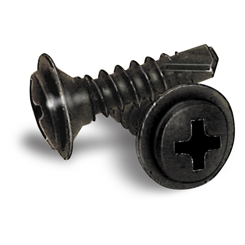 Phillips Oval Head SEMS SelfDrilling Screws with Washer Black 8X5/8