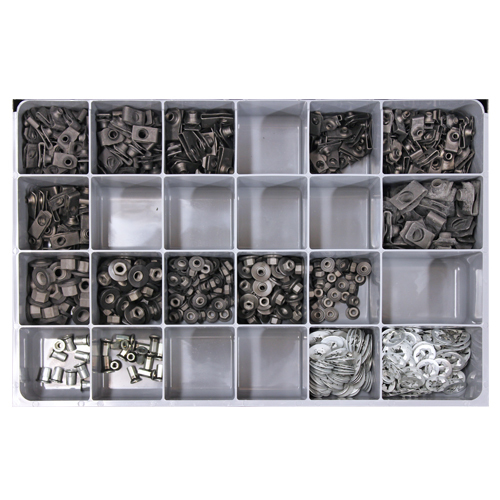 U-Nuts, Washer Nuts, Push Nuts, Rivet Nuts Assortment 735 Pieces