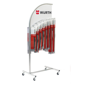 Wiper Blade Floor Rack on Wheels with 16 Hooks - 80 Blade Capacity