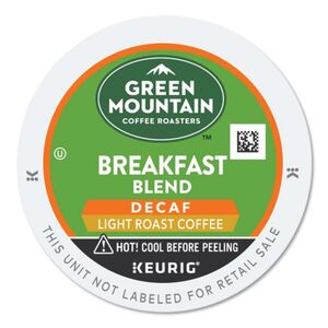 Green Mountain Coffee Breakfast Blend Decaf Coffee K-Cups, 96/Carton