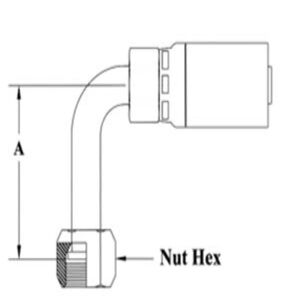 5/8 HOSE 1X14 90 ORF FE SWVL LDROP
