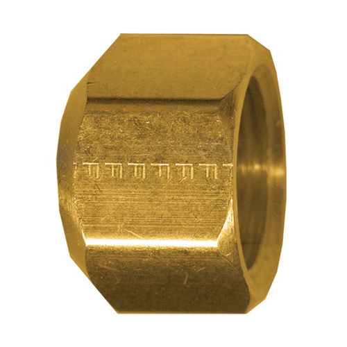 Brass SAE - 45-Degree Flare Sealing Cap Nut - 1/2 Inch Tube