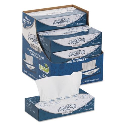 ps Ultra Facial Tissue, 2-Ply, White, 96 Sheets/Box, 10 Boxes/Carton