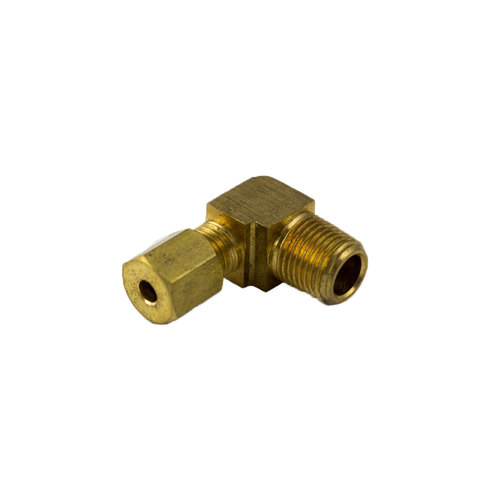 Brass Compression - Fittings 90-Degree Elbow - Tube to Male Pipe - 3/8 Inch  Tube x 1/4 Inch Male Pip, 90° Elbow Tube to Male Pipe, Air Shift  Transmission Fittings, Brass Fittings, Fluid Power