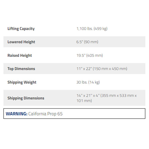 RML-1100 / 1,000lb Capacity Motorcycle Jack