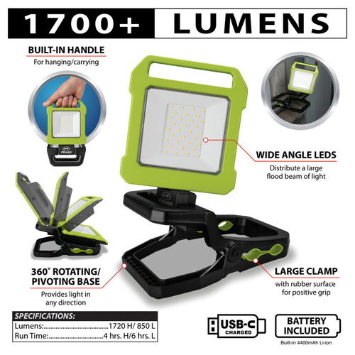 LED Flood Work Light With Clamp Work Lights Shop Supplies and