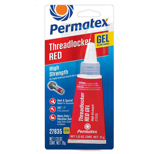 Permatex High Strength Threadlocker Red Gel, 35G Thread Lockers