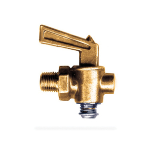 Brass Drain Cock - Ground Key Plug Type Lever Handle - 1/8 Inch Male Pipe Thread (MPT)