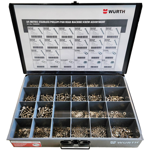 A4 Metric Stainless Steel Philips Pan Head Machine Screw Assortment-1,600 Pieces