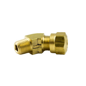 Brass DOT Air Brake - Fittings For SAE J844D - 45-Degree Elbow Nylon Tubing - 1/2 In Tube To 1/2 In
